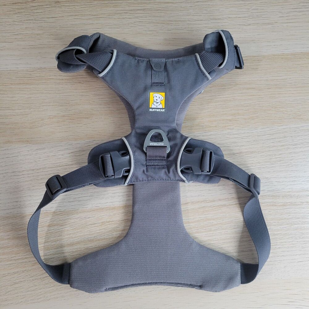 Ruffwear Front Range Reflective Dog Harness Size M Gray Leash Hook Adjustable